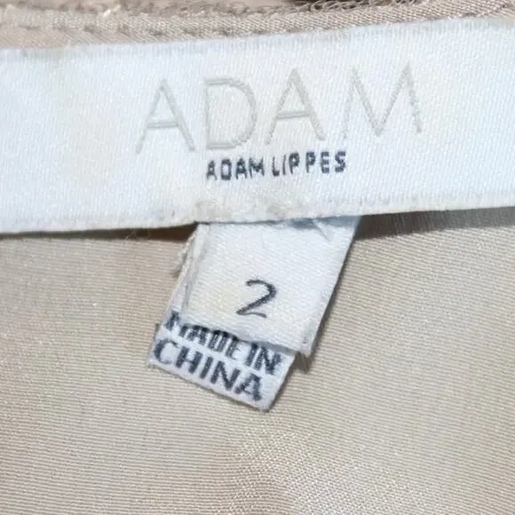 Adam Lippes Lace Blouse Nude Beige Short Sleeve Lined Top Women Size 2 - Picture 5 of 5